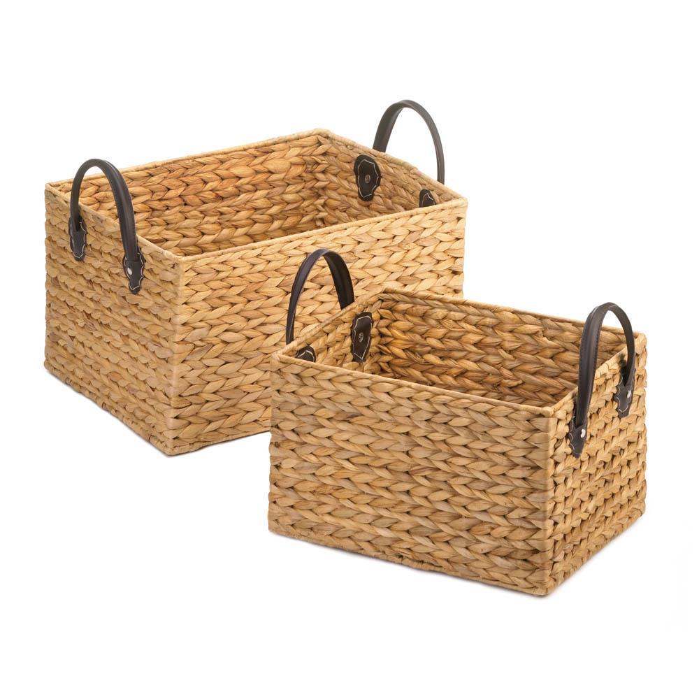 WICKER STORAGE BASKET DUO