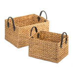 WICKER STORAGE BASKET DUO