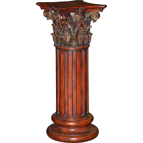 Wood Tone Corinthian Pedestal