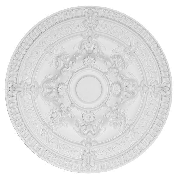 White Scroll Rose Chandelier Ceiling Medallion - UNQFurniture