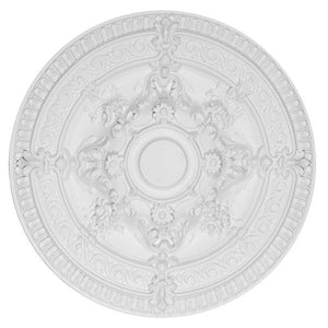 White Scroll Rose Chandelier Ceiling Medallion - UNQFurniture