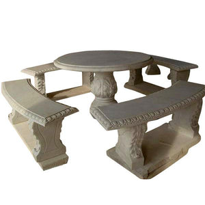 White Marble Patio Set