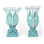 Blue Candle Vases Set 2 - UNQFurniture