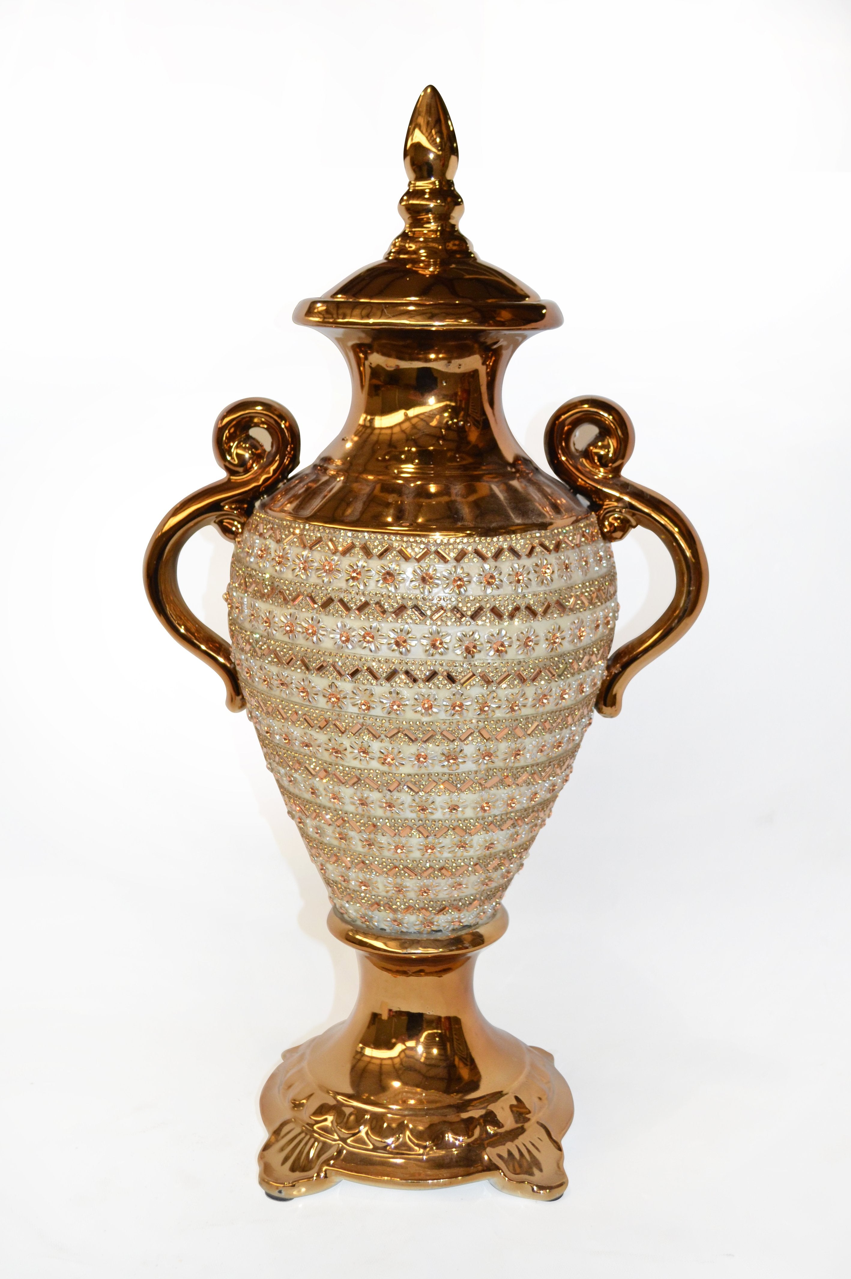 Amber Floral Trophy Urn