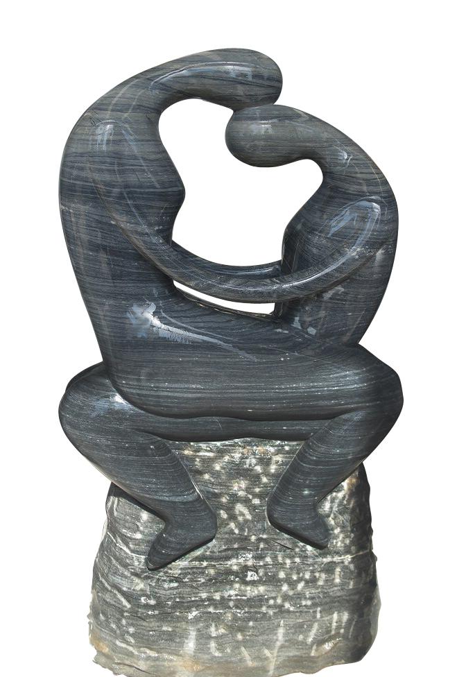 Abstract Sculpture Black and White Marble 17323