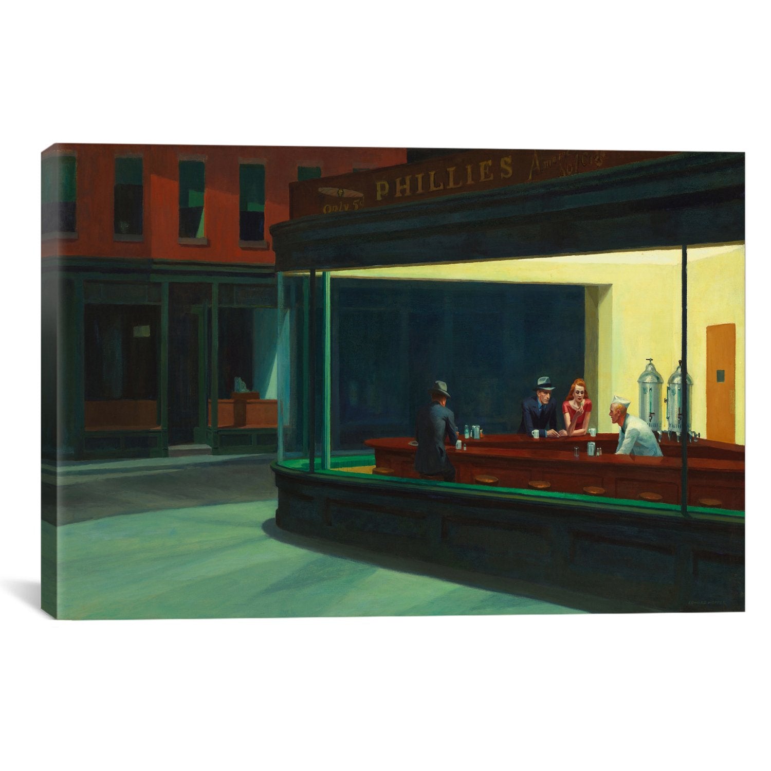 Nighthawks, 1942 by Edward Hopper Canvas Print - UNQFurniture