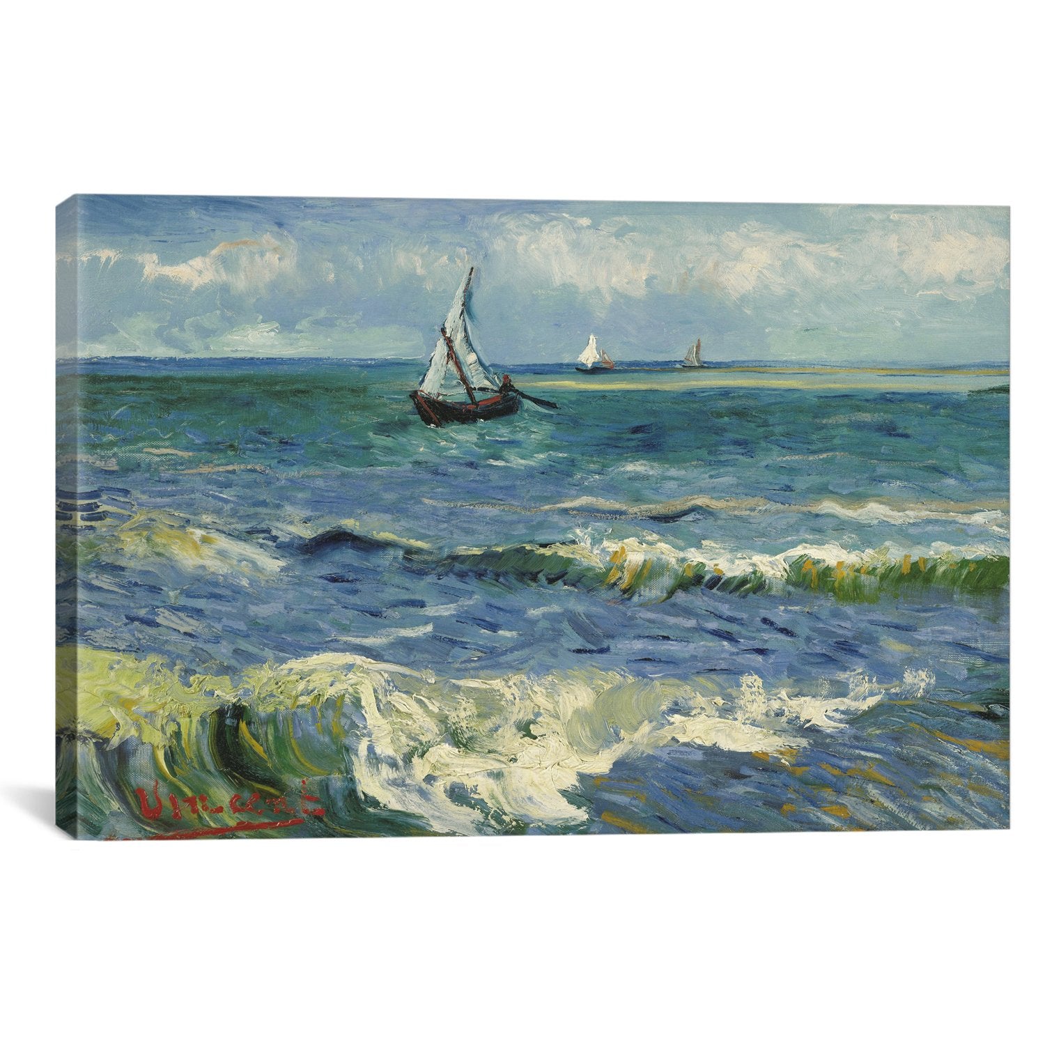 Seascape Near Les Saintes Maries de la Mer by Vincent van Gogh Canvas Print - UNQFurniture