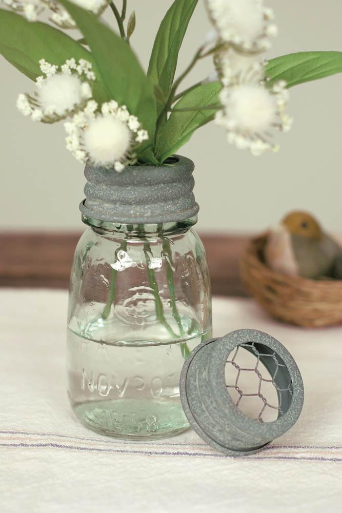 ¼ Pint Mason Jar Flower Frog