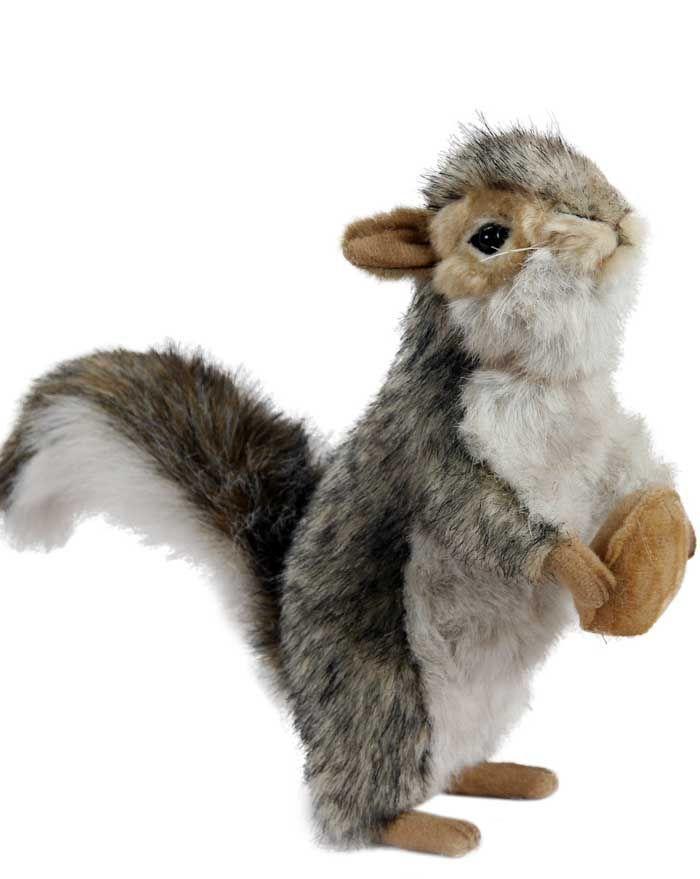 Gray Squirrel Standing W/Nut 8" - UNQFurniture