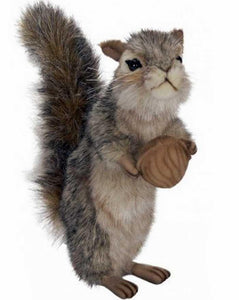 Gray Squirrel Standing W/Nut 8" - UNQFurniture