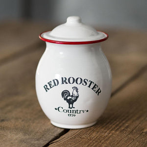 "Red Trim Rooster" Canister