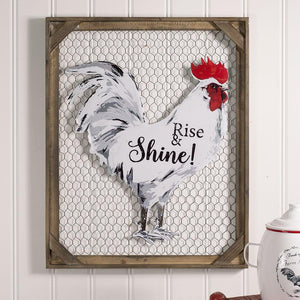 "Rise & Shine!" Chicken Wall Décor with Chicken Wire