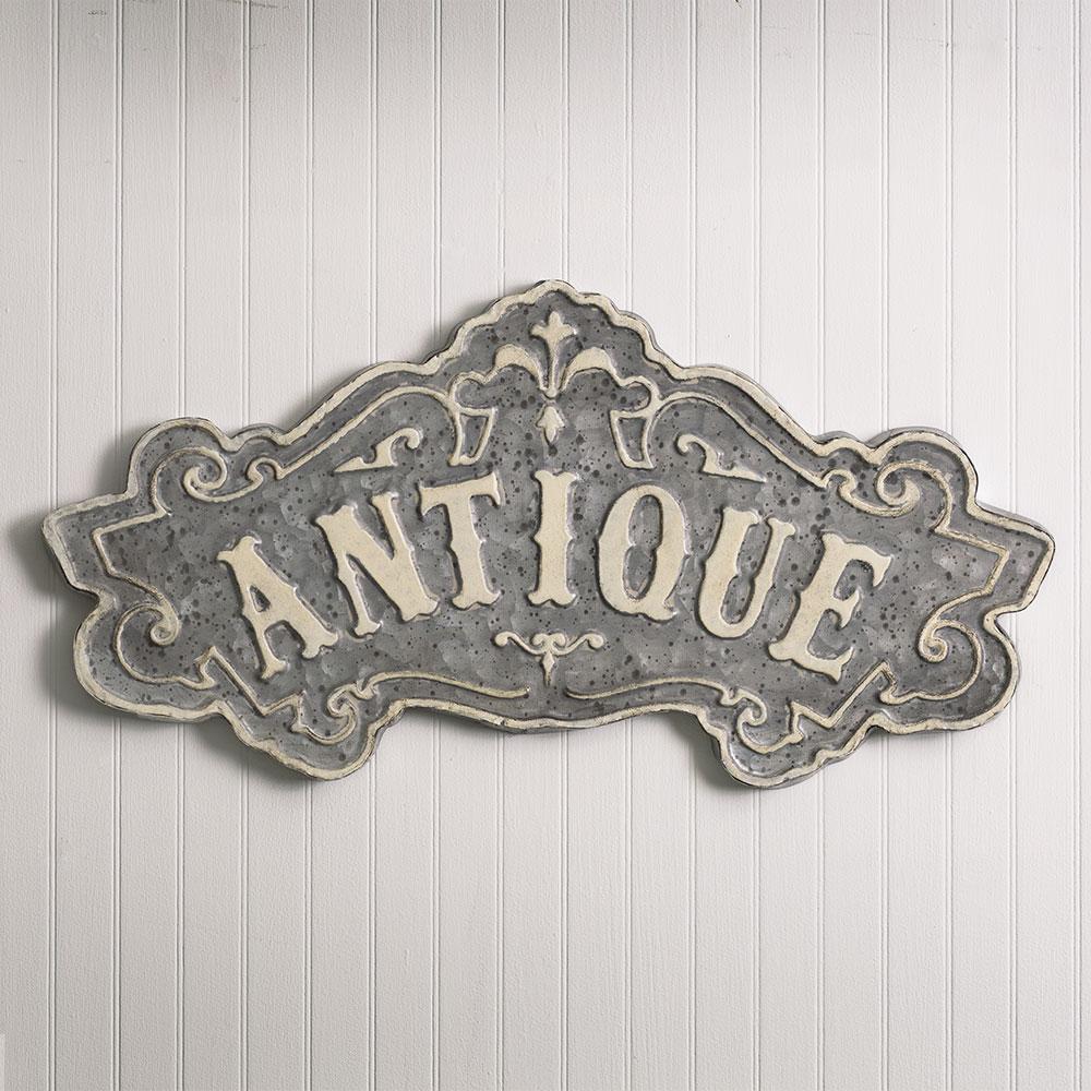 "Antique" Metal Sign