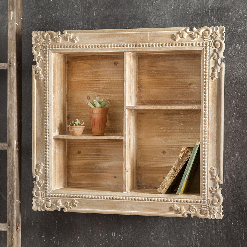 4 Niche Elegant Carved Wood Shadow Box