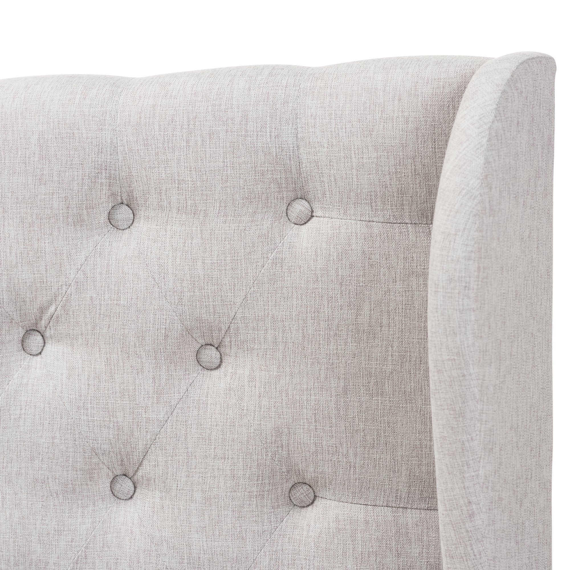 Baxton Studio Cadence Modern and Contemporary Greyish Beige Fabric Button-Tufted Full Size Winged Headboard