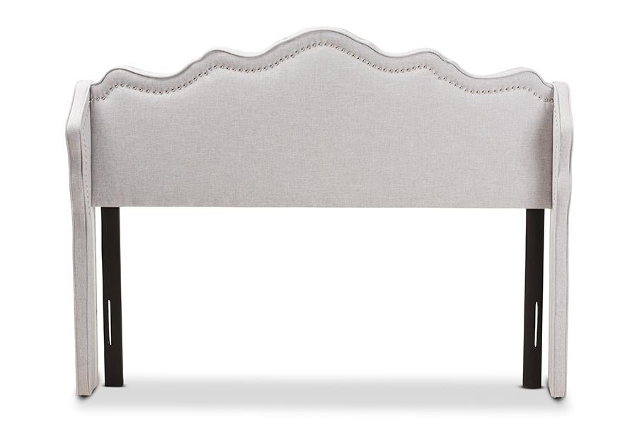 Baxton Studio Nadeen Modern and Contemporary Greyish Beige Fabric Full Size Winged Headboard