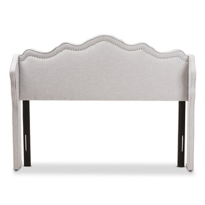 Baxton Studio Nadeen Modern and Contemporary Greyish Beige Fabric Full Size Winged Headboard