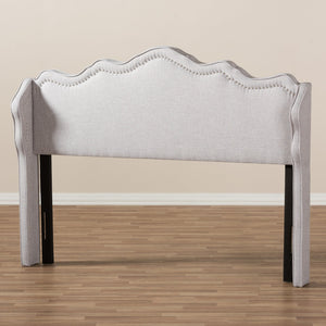 Baxton Studio Nadeen Modern and Contemporary Greyish Beige Fabric King Size Winged Headboard