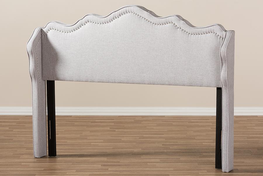 Baxton Studio Nadeen Modern and Contemporary Greyish Beige Fabric King Size Winged Headboard