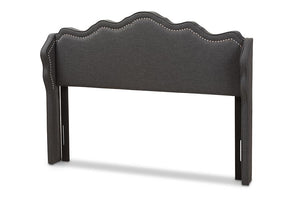 Baxton Studio Nadeen Modern and Contemporary Dark Grey Fabric Full Size Winged Headboard