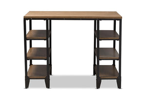 Baxton Studio Pepe Rustic Industrial Metal and Distressed Wood Storage Desk