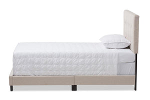 Baxton Studio Brookfield Modern and Contemporary Beige Fabric Twin Size Bed