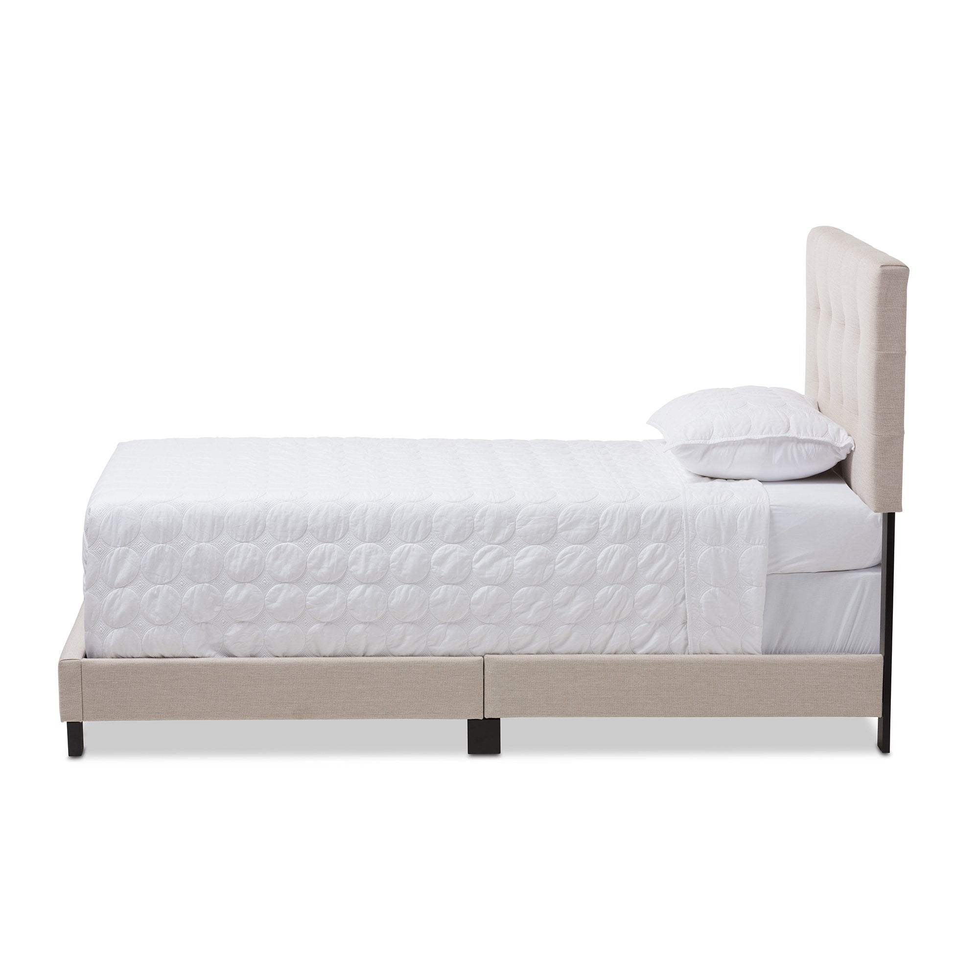 Baxton Studio Brookfield Modern and Contemporary Beige Fabric Twin Size Bed