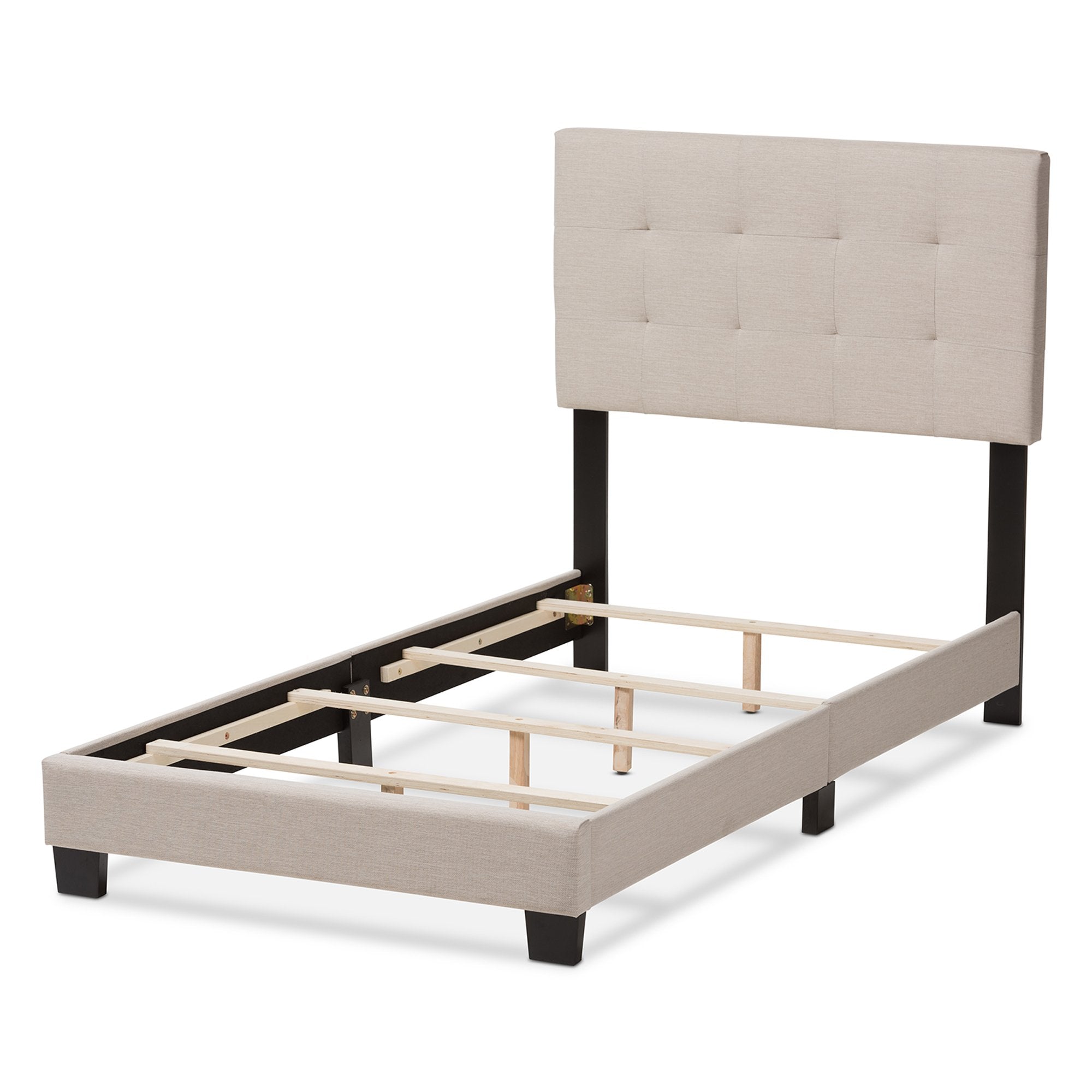 Baxton Studio Brookfield Modern and Contemporary Beige Fabric Twin Size Bed