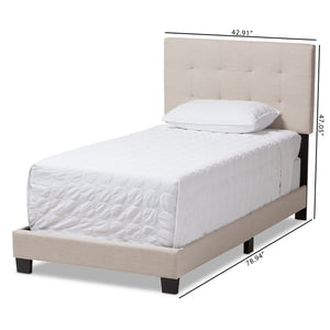 Baxton Studio Brookfield Modern and Contemporary Beige Fabric Twin Size Bed