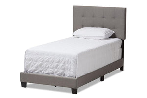 Baxton Studio Brookfield Modern and Contemporary Light Grey Fabric Twin Size Bed