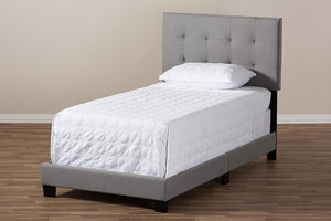 Baxton Studio Brookfield Modern and Contemporary Light Grey Fabric Twin Size Bed