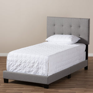 Baxton Studio Brookfield Modern and Contemporary Light Grey Fabric Twin Size Bed