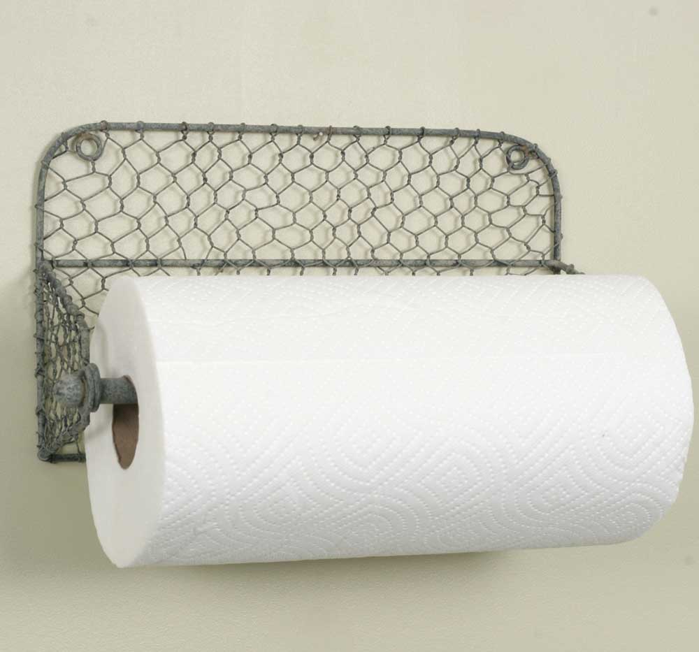 Wall Paper Towel Holder with Chicken Wire