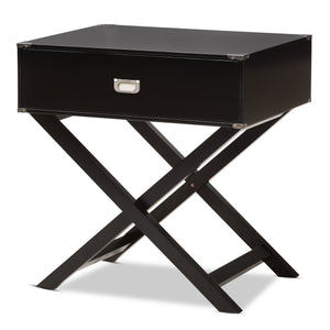 Baxton Studio Curtice Modern And Contemporary Black 1-Drawer Wooden Bedside Table