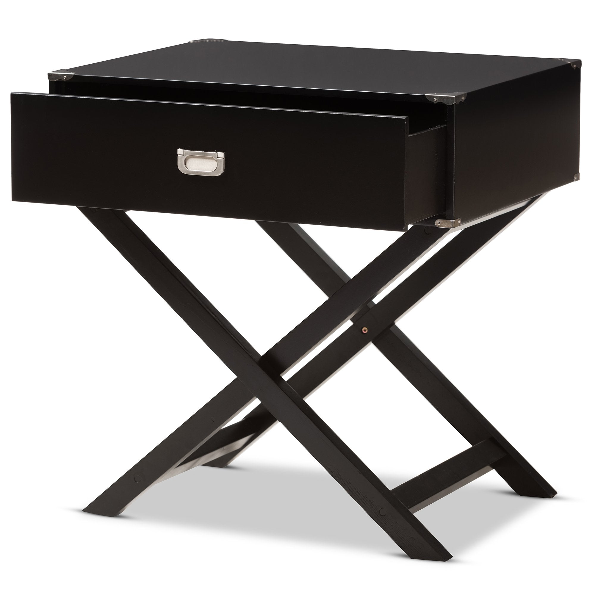 Baxton Studio Curtice Modern And Contemporary Black 1-Drawer Wooden Bedside Table