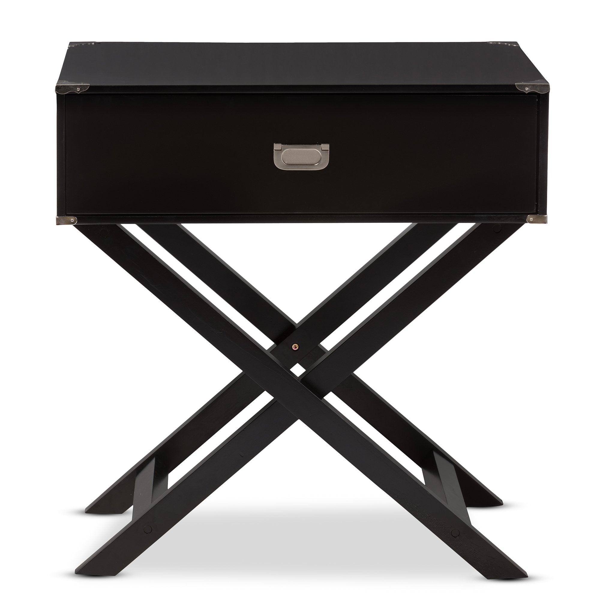 Baxton Studio Curtice Modern And Contemporary Black 1-Drawer Wooden Bedside Table