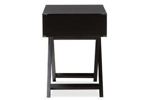 Baxton Studio Curtice Modern And Contemporary Black 1-Drawer Wooden Bedside Table