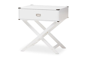 Baxton Studio Curtice Modern And Contemporary White 1-Drawer Wooden Bedside Table