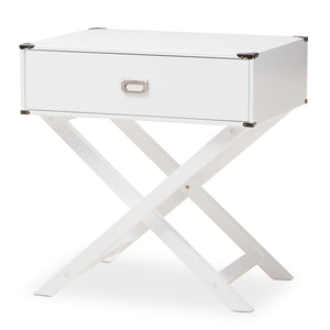 Baxton Studio Curtice Modern And Contemporary White 1-Drawer Wooden Bedside Table