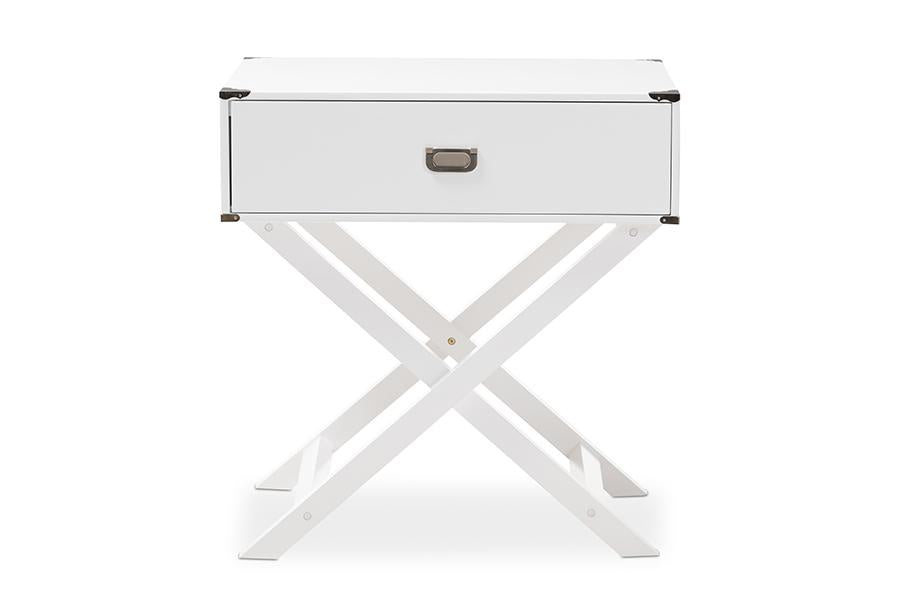 Baxton Studio Curtice Modern And Contemporary White 1-Drawer Wooden Bedside Table