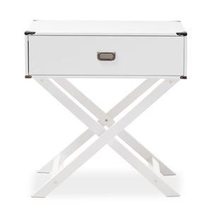 Baxton Studio Curtice Modern And Contemporary White 1-Drawer Wooden Bedside Table