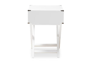 Baxton Studio Curtice Modern And Contemporary White 1-Drawer Wooden Bedside Table