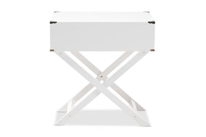 Baxton Studio Curtice Modern And Contemporary White 1-Drawer Wooden Bedside Table