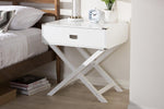 Baxton Studio Curtice Modern And Contemporary White 1-Drawer Wooden Bedside Table