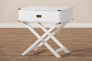 Baxton Studio Curtice Modern And Contemporary White 1-Drawer Wooden Bedside Table