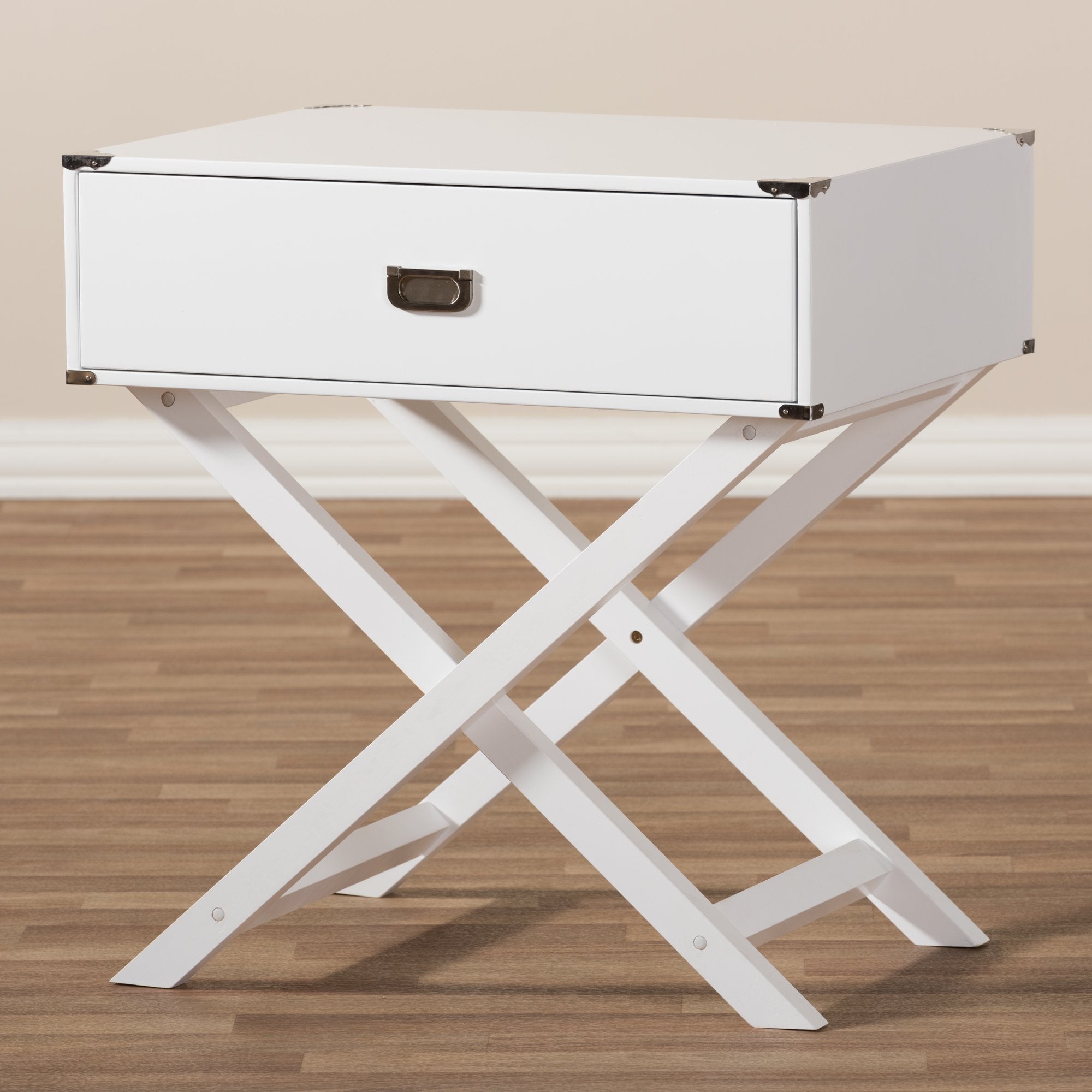 Baxton Studio Curtice Modern And Contemporary White 1-Drawer Wooden Bedside Table