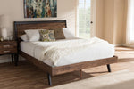 Baxton Studio Selena Mid-Century Modern Brown Wood Queen Size Platform Bed