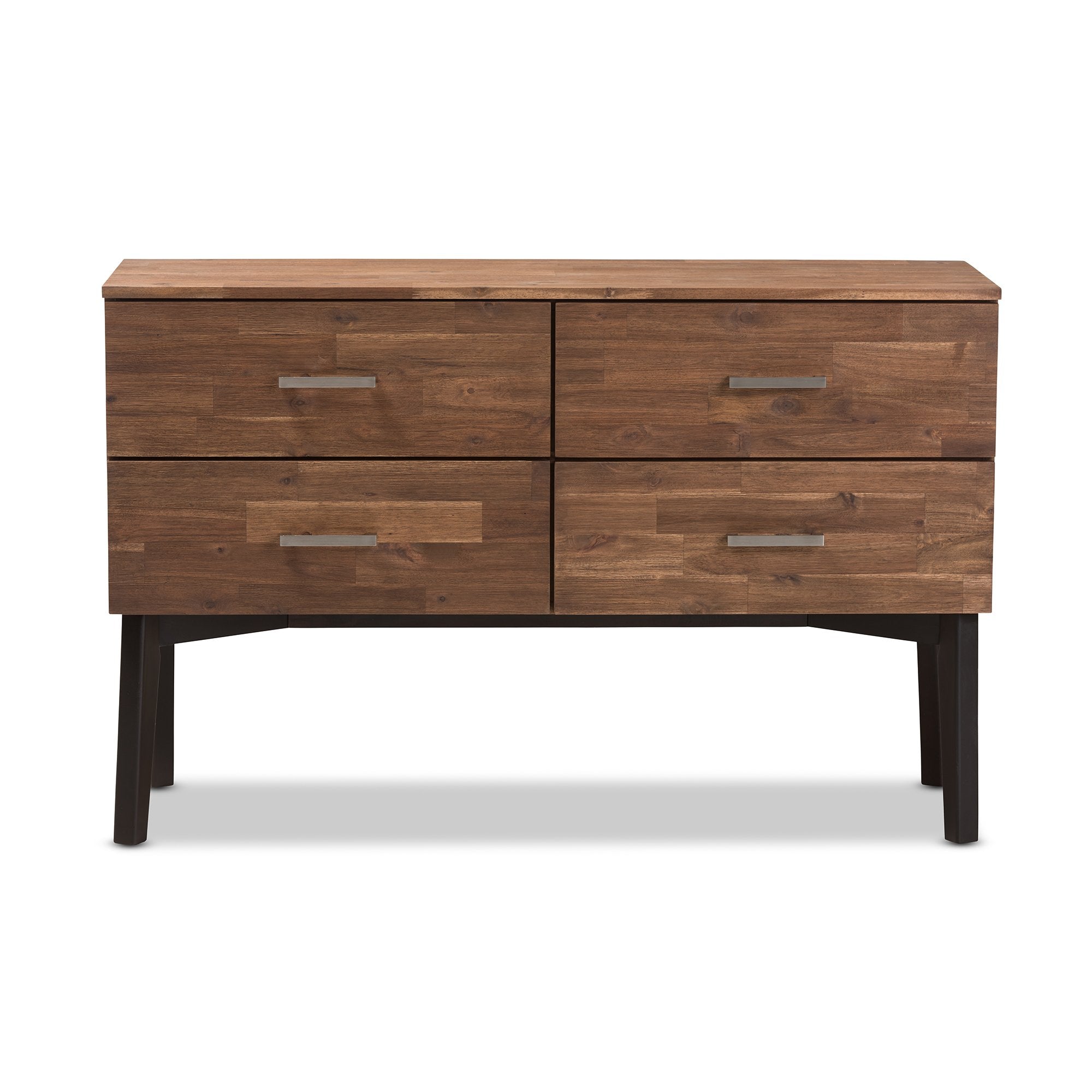 Baxton Studio Selena Mid-Century Modern Brown Wood 4-Drawer Dresser