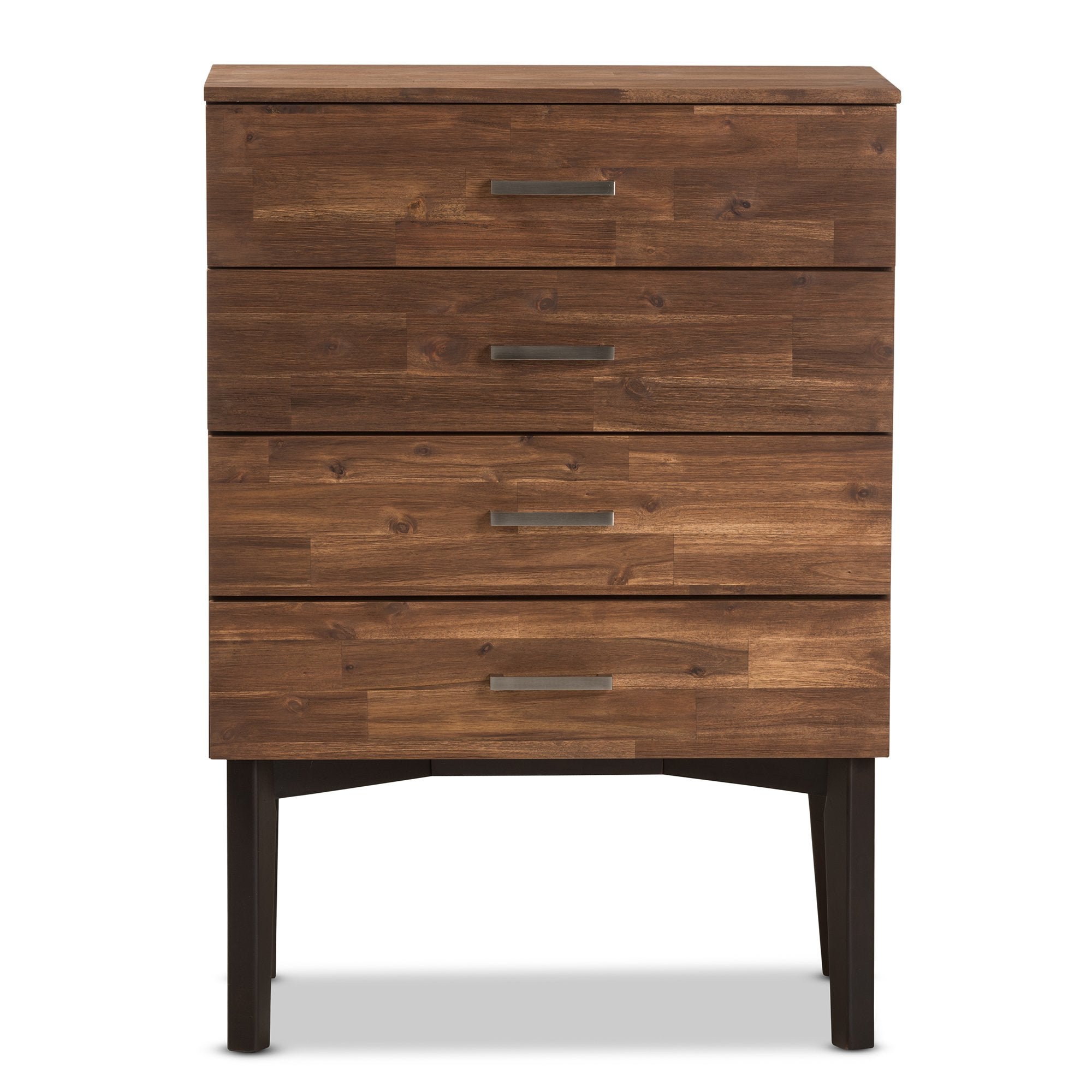 Baxton Studio Selena Mid-Century Modern Brown Wood 4-Drawer Chest