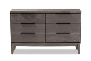 Baxton Studio Nash Rustic Platinum Wood 6-Drawer Dresser